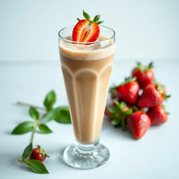 Batido de Café Frío con Fresas Orgánicas