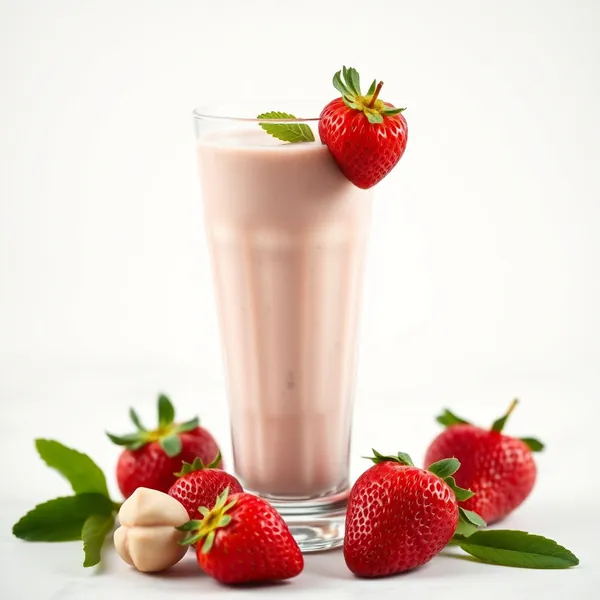 Batido de Leche de Macadamia y Fresa Orgánica
