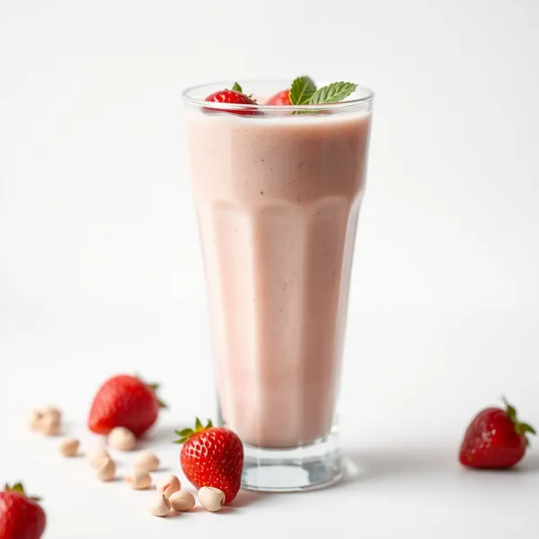 Smoothie au Lait de Fraise et de Pistache Bio