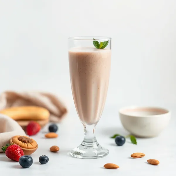 Smoothie de Manteiga de Amendoim e Iogurte Grego Pós-Treino