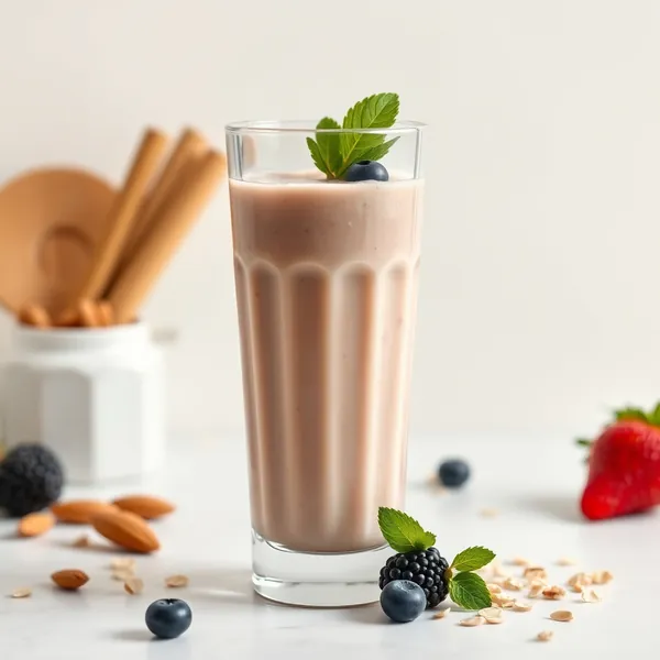 Batido de Mantequilla de Almendra y Leche de Avena Post Entrenamiento