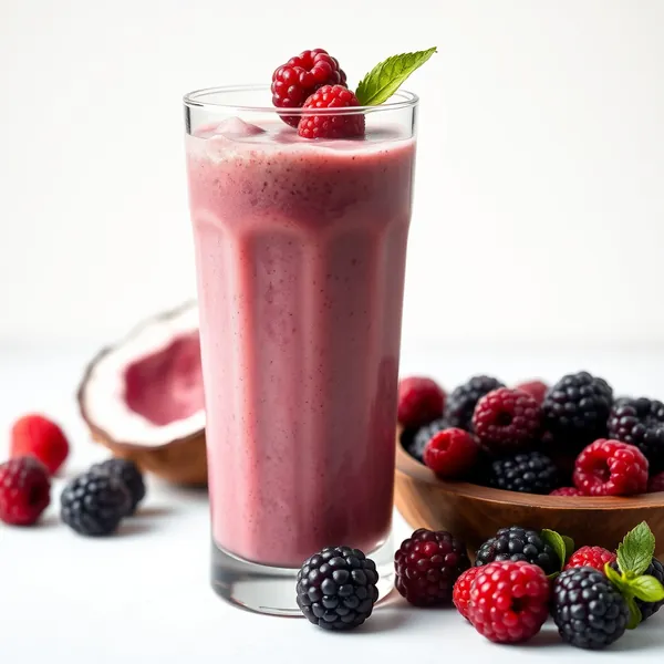 Batido de Amora e Água de Coco Pós-Treino