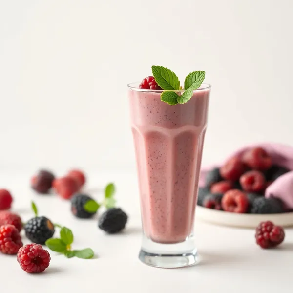 Smoothie de Iogurte Grego e Amora Pós-Treino