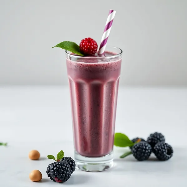 Batido de Amora Negra e Leite de Macadamia Pós-Treino