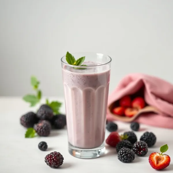 Batido de Amora e Leite de Espelta Pós-Treino