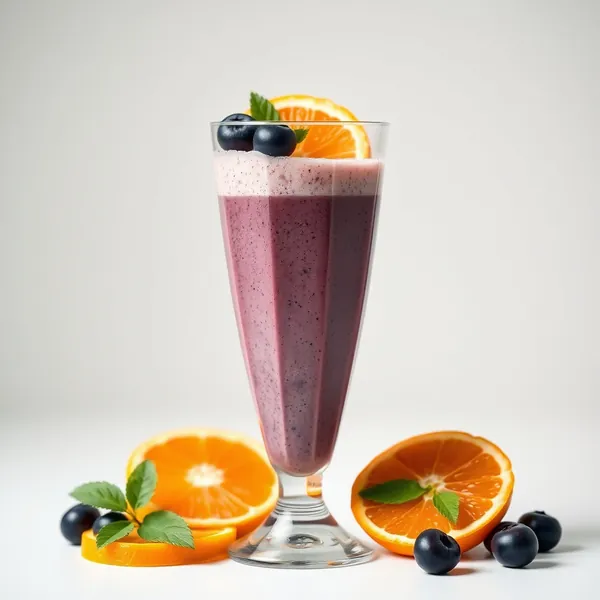 Smoothie de Arando e Suco de Laranja Pós-Treino