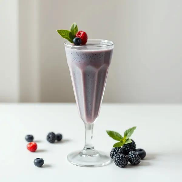 Smoothie aus Reis mit Blaubeeren nach dem Training