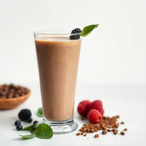 Smoothie al Cacao in Polvere e Latte di Piselli Post Allenamento