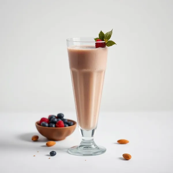 Smoothie aus Chia, Mandeln und Kokosmilch nach dem Training