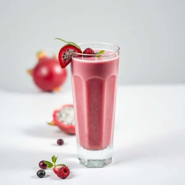 Smoothie aus Dragonfruit mit Dinkelmilch nach dem Training