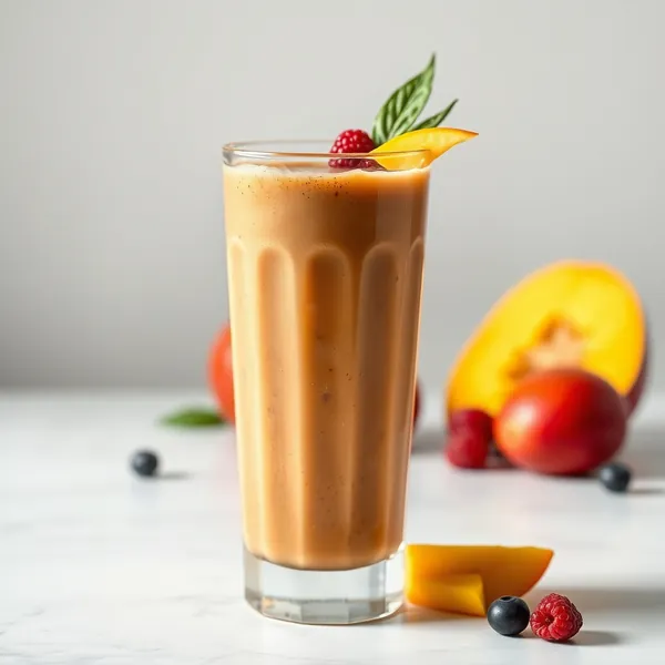 Smoothie de Manga e Café Frio Pós-Treino