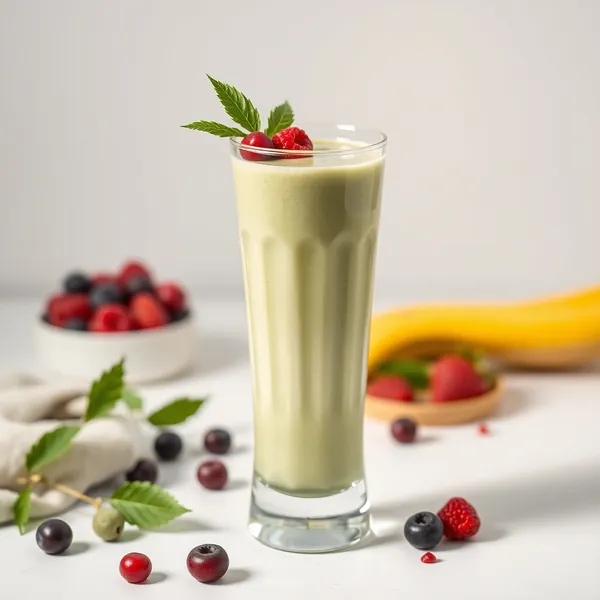 Smoothie de Arroz com Leite e Matcha Pós-Treino