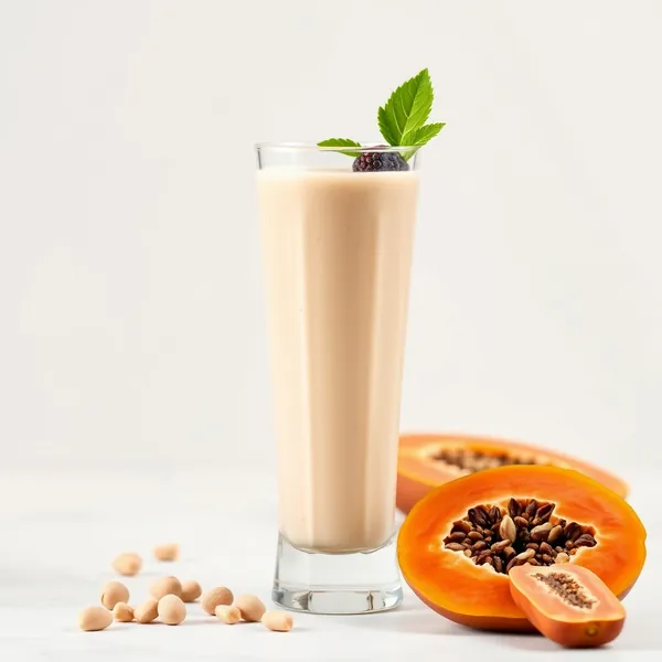 Smoothie de Papaya e Leite de Macadamia Pós-Treino