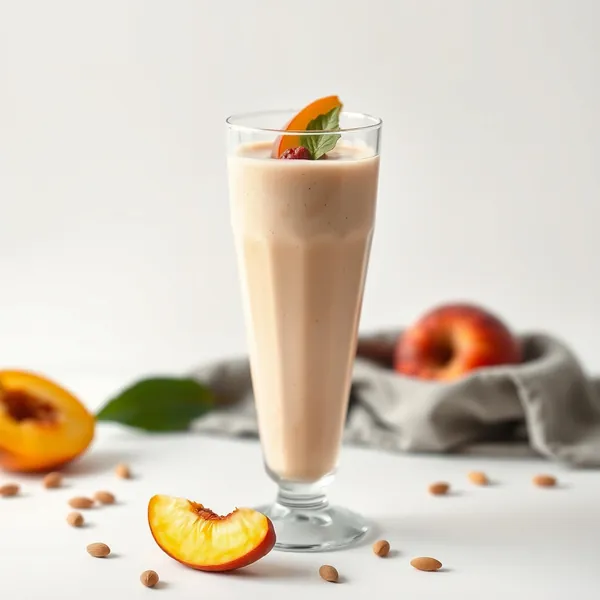 Batido de Pêssego e Leite de Amêndoa Pós-Treino