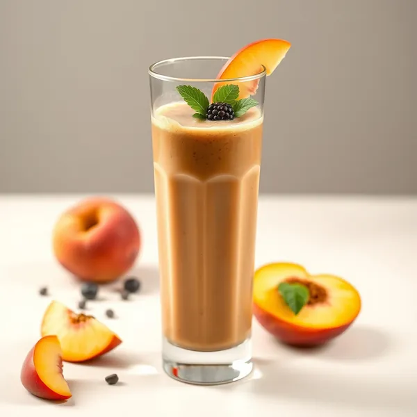 Smoothie de Pêssego e Café Frio Pós-Treino