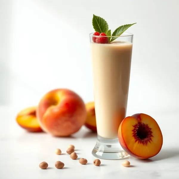 Pfirsich-Macadamia-Milch-Smoothie nach dem Training