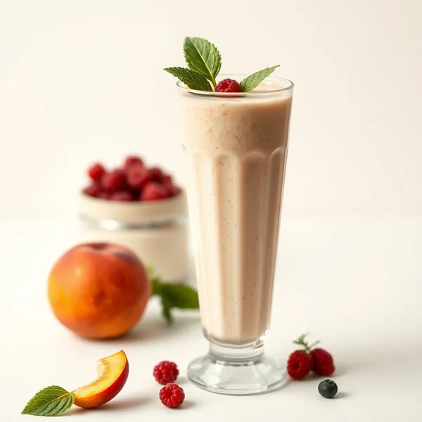 Batido de Pêssego e Leite de Espelta Pós-Treino