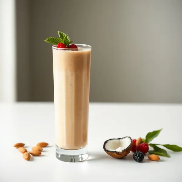 Smoothie di Burro di Arachidi, Mandorle e Latte di Cocco Post Allenamento