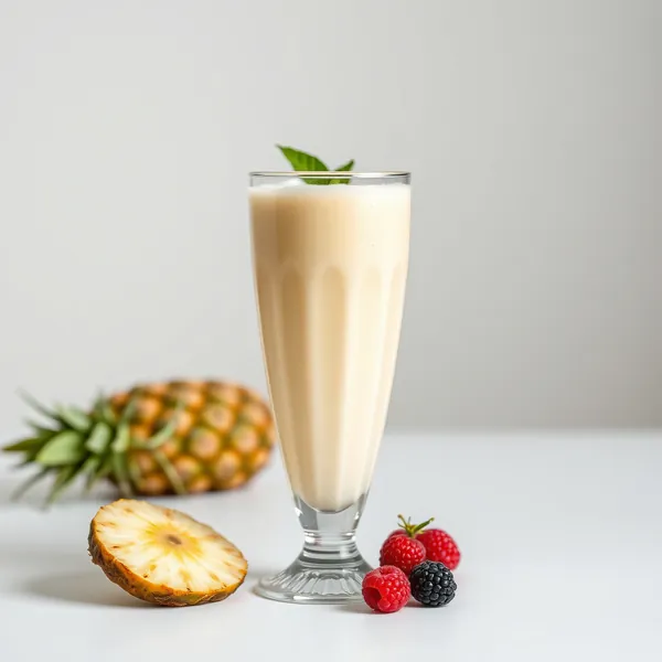 Smoothie de Abacaxi e Leite de Arroz Pós-Treino