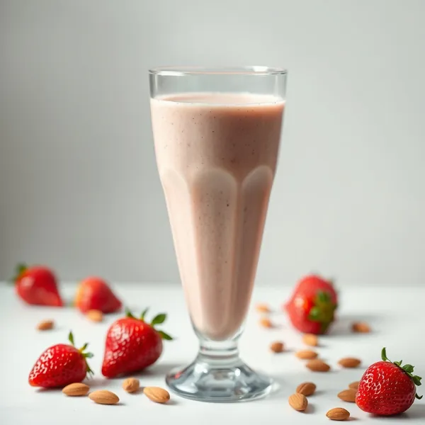 Batido de Morango e Leite de Amêndoa Pós-Treino