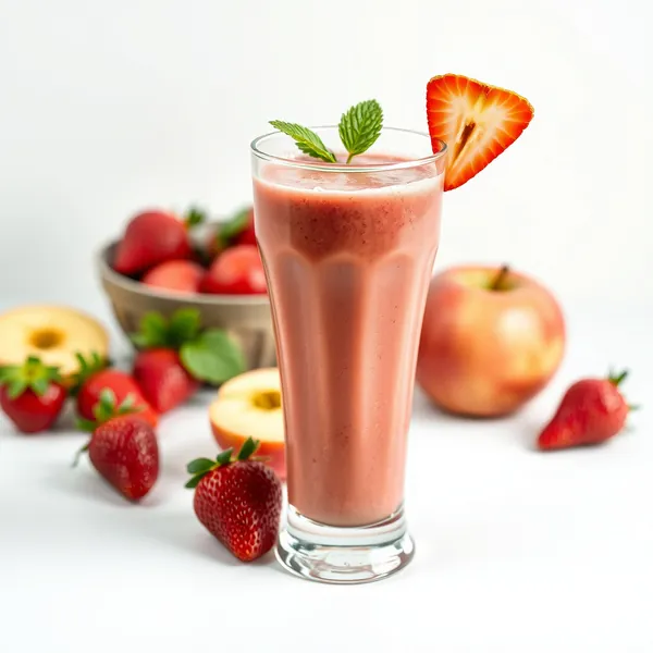 Smoothie de Suco de Morango e Maçã Pós-Treino