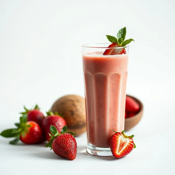 Smoothie de Morango e Água de Coco Pós-Treino