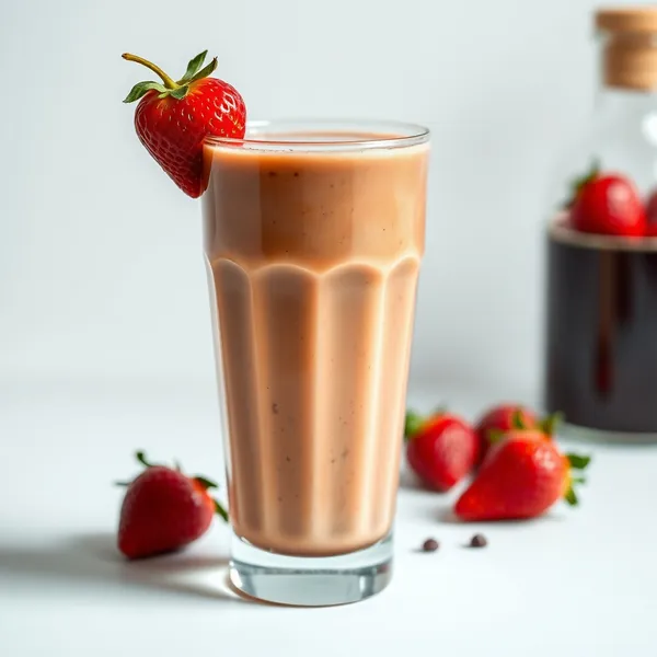 Batido de Café Frío con Fresas Post Entrenamiento