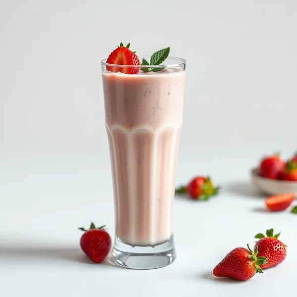 Smoothie de Morango e Leite de Cannabis Pós-Treino