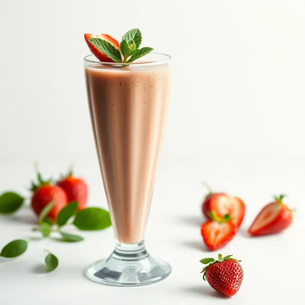 Smoothie de Matcha com Morango Pós-Treino