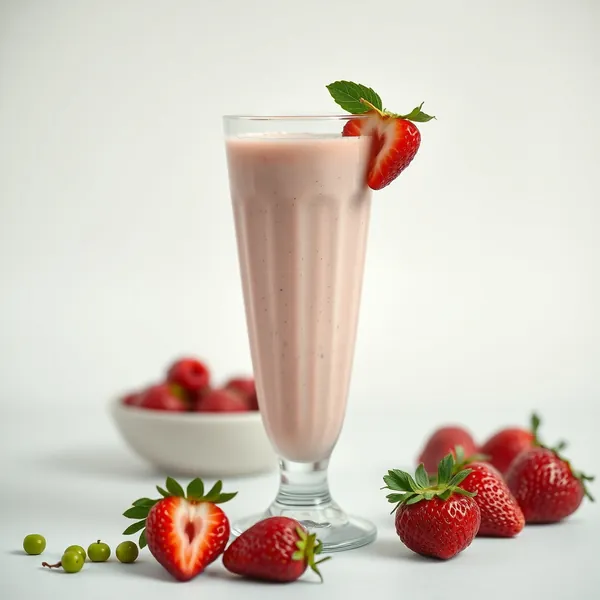 Batido de Morango e Leite de Ervilha Pós-Treino