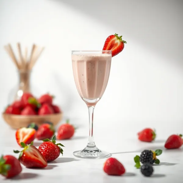 Batido de Morango e Leite de Soja Pós-Treino