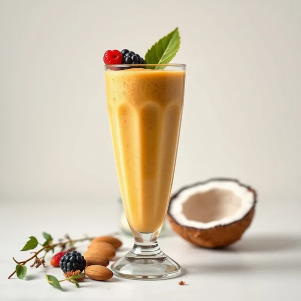 Smoothie di Cocco, Mandorla e Curcuma Post Allenamento