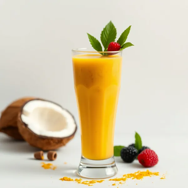 Smoothie de Coco e Cúrcuma Pós-Treino