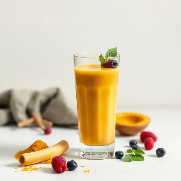 Batido de Leite de Espelta e Cúrcuma Pós-Treino