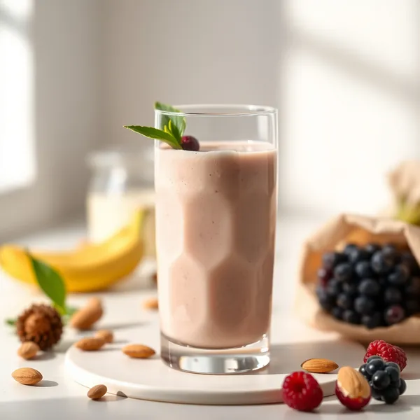 Pre-Workout Almond Butter Macadamia Milk Smoothie