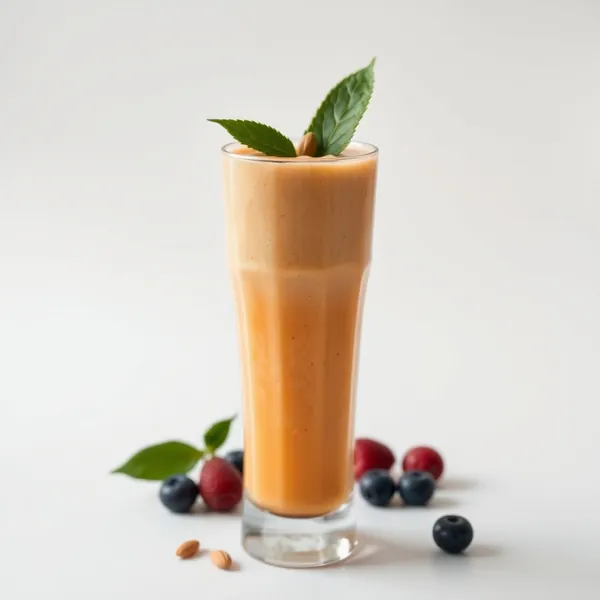 Smoothie de Manteiga de Amendoim e Suco de Laranja Pré-Treino