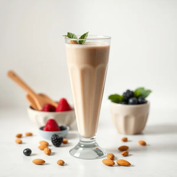 Smoothie de Beurre d'Amande et Lait de Riz Pré-Entraînement