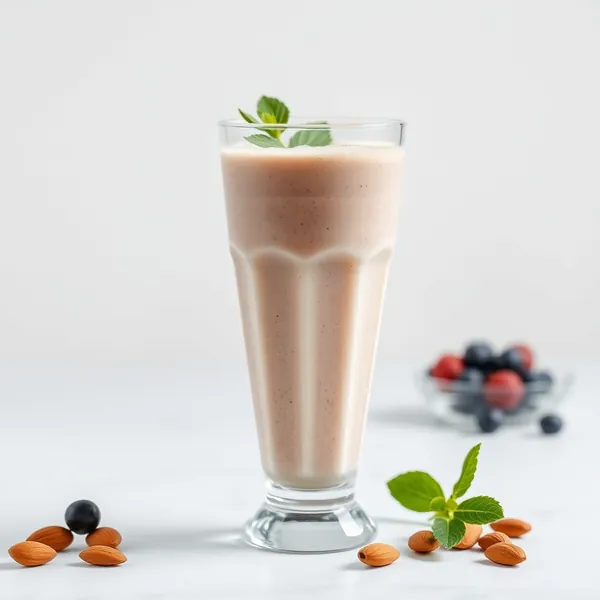 Smoothie di Burro di Mandorle e Latte di Farro Pre-Allenamento