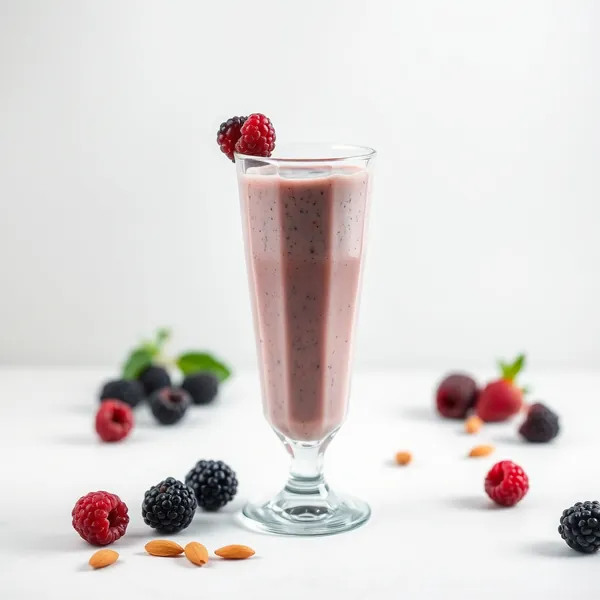 Smoothie Pré-Treino de Amora, Amêndoa e Leite de Coco