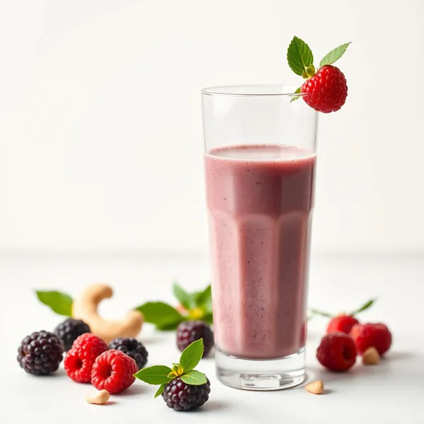 Smoothie de Amora e Leite de Caju Pré-Treino