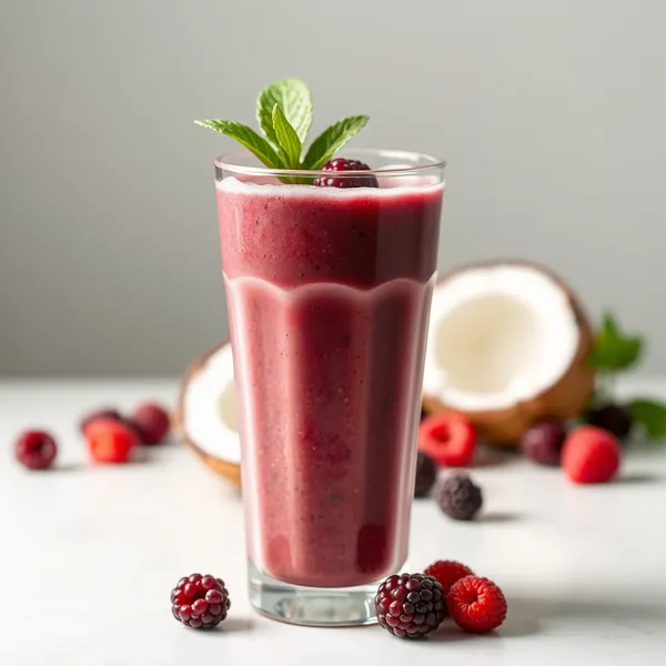 Smoothie Pré-Treino de Amora e Água de Coco