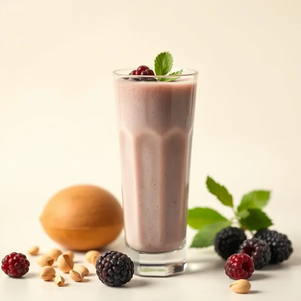 Pre-Workout Blackberry Pistachio Milk Smoothie