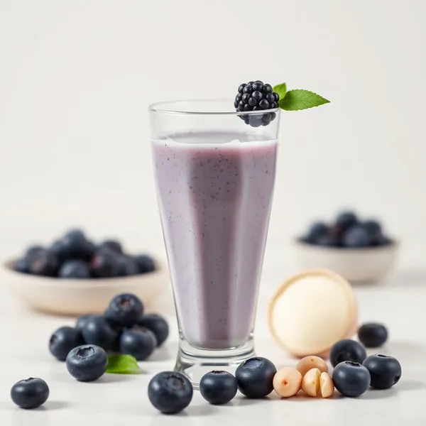 Batido de Leche de Macadamia y Arándanos Pre-Entrenamiento