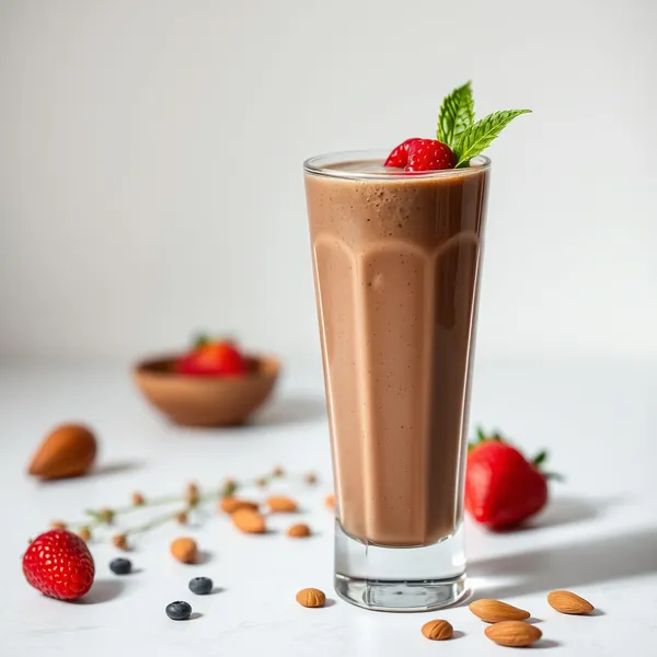 Batido de Cacau em Pó e Leite de Amêndoas Pré-Treino