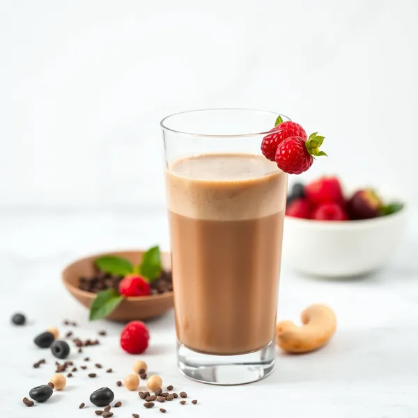 Smoothie de Cacau em Pó e Leite de Caju Pré-Treino