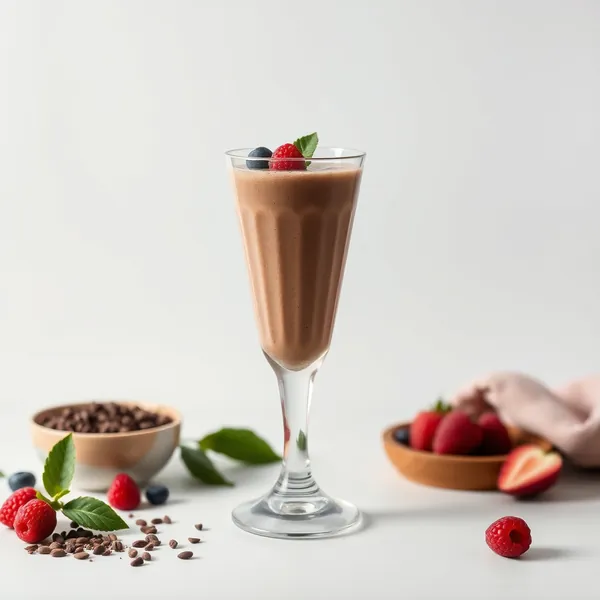 Smoothie de Cacau em Pó e Iogurte Grego Pré-Treino