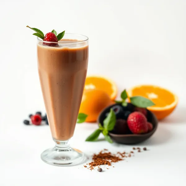 Smoothie de Cacau em Pó e Suco de Laranja Pré-Treino