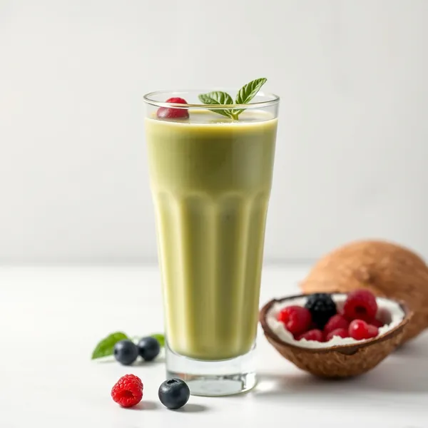 Smoothie de Coco e Matcha Pré-Treino