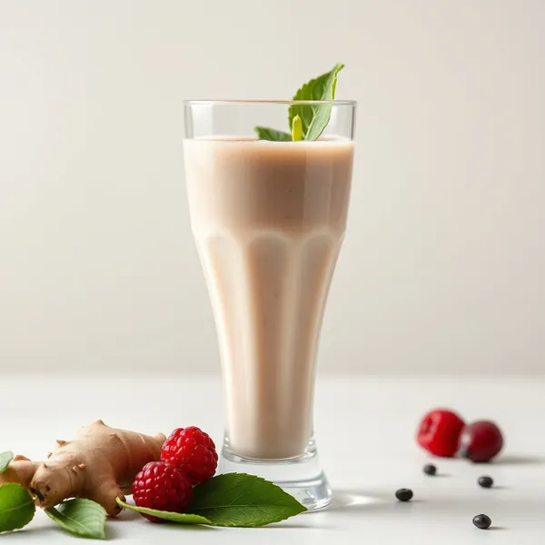Smoothie aus Ingwer und Kefir vor dem Training