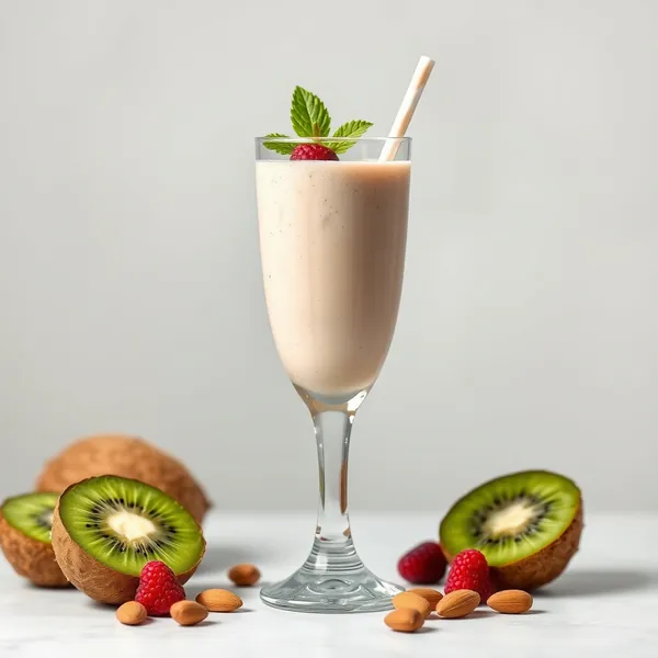 Smoothie Kiwi Mandorla Latte di Cocco Pre-Allenamento